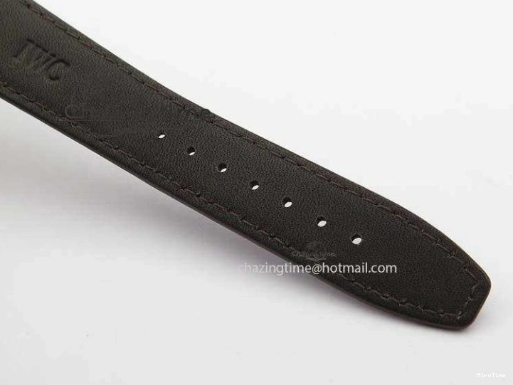 MIROTIME 0507 Sustainable Portuguese IW5444 SS White Dial RG Numbers On Brown Leather Strap A 7256